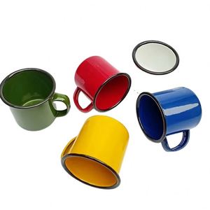 Mug publicitaire personnalisé en métal émaillé avec logo imprimé pour café et lait, idéal pour les activités d'entreprise et les cadeaux d'affaires - Product Image 5