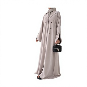 Vestido Largo de Poliéster Transpirable con Lentejuelas Estilo Dubái 2026, Hecho a Mano, Vintage, Sólido, con Cuello en V y Diseño Acampanado, Ligero, para Mujer, Ideal para Eid en Arabia Saudita - Product Image 1