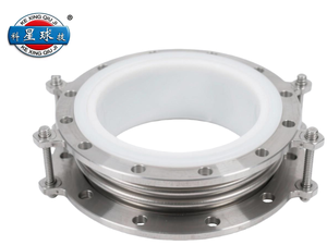 Fabricage van hete verkoop gepersonaliseerde wit gevoerde PTFE bellows gegolfde pijp expansievoeg flens - Product Image 1