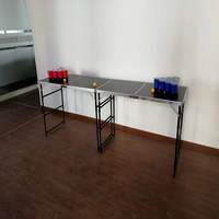 4 in 1 Papan Permainan Cornhole Aluminium Portabel dan Set Meja Lipat Beer Pong 10KG Ringan Merek JY Model 12