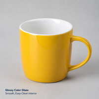 Tasse à café en céramique émaillée colorée 320 ml, six couleurs, tasse en grès brillant pour bureau, hôtel, cadeau d'entreprise, impression personnalisée, vente en gros