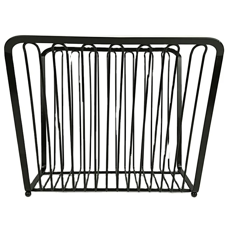 NEW DESIGN METAL FLAT WIRE BLACK POWDER COATING MAGAZINE RACK