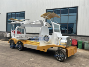 2025 <b>Gold</b> Professional Manufacturer Classic Chariot Coffin Car Electric Hearse Funeral Car Trailer Sales Special Transport - Product Image 5