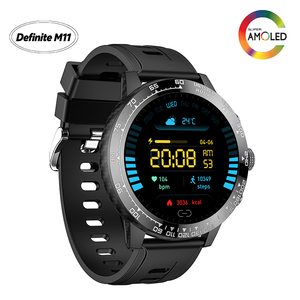 นาฬิกาอัจฉริยะ Definite M11-303 GPS BT หน้าจอ AMOLED 1.5 นิ้ว กันน้ำ 3ATM แบตเตอรี่ 450mAh พร้อมไฟฉาย เครื่องวัดความสูง เข็มทิศ สีดำ - Product Image 3