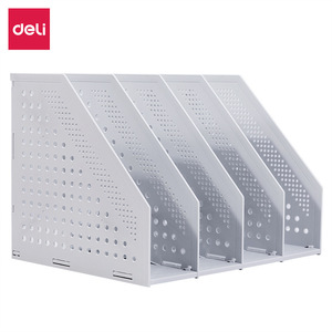 Deli 78996 Four Tier File Rack Plastic Expandable Document Organizer Office Desk Storage Gray File Tray - Product Image 3