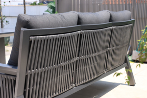 Ensemble <span class=keywords><strong>de</strong></span> salle à manger d'extérieur <span class=keywords><strong>de</strong></span> luxe moderne, structure <span class=keywords><strong>en</strong></span> aluminium <span class=keywords><strong>gris</strong></span>, mobilier <span class=keywords><strong>de</strong></span> patio résistant aux intempéries, ensemble <span class=keywords><strong>de</strong></span> salle à manger décontractée pour <span class=keywords><strong>jardin</strong></span>, 5 pièces - Product Image 2