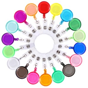 Porta Badge Retrattile Foska in Plastica ABS Resistente, Colori Assortiti, con Cinturino <span class=keywords><strong>a</strong></span> <span class=keywords><strong>Scatto</strong></span> per Fissare il Porta Nome - Product Image 1