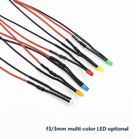Miniature blanc rouge vert bleu jaune LED pré-câblé DC 3V 5V 12V jouet personnalisable/indicateur de panneau F3/3MM F5/5MM 8MM 10MM Diodes