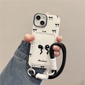 Nouvelle <span class=keywords><strong>coque</strong></span> <span class=keywords><strong>de</strong></span> <span class=keywords><strong>téléphone</strong></span> portable avec porte-cartes noir à nœud pour iPhone 15 17 Pro Max 16 14 avec cordon, <span class=keywords><strong>coque</strong></span> arrière en TPU - Product Image 1