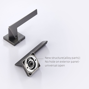Dooroom Brass <strong>Door</strong> Lever Set Mute Modern Light Luxury Grey <strong>White</strong> Double Wood <strong>Door</strong> Bedroom Bathroom Lock Split Dummy Handle <strong>Knob</strong> - Product Image 3