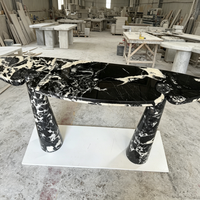 Table console en marbre noir naturel, design moderne, table d'entrée en pierre pour hôtel de luxe, villa, couloir, meubles