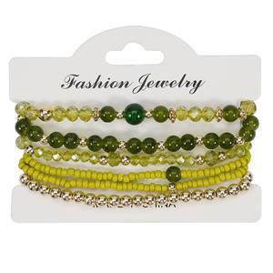 Fashion Jewelry Beaded <b>Bracelet</b> <b>Sets</b> 6Pcs Women's Crystal Rhinestone Stackable Gift Fashion Costume Jewelry Made In China - Product Image 5