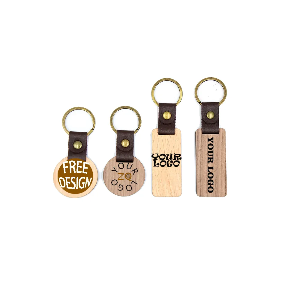 Custom Blank Personalized Wholesale Keyrings Wood Keychain
