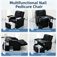 Nouveauté Équipement de salon Chaise de pédicure multifonctionnelle Spa pour les pieds Chaise de massage électrique moderne avec ensemble de manucure