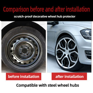 cuisson bicolore Décoratif Styles multiples Universel 14 pouces Enjoliveurs <span class=keywords><strong>de</strong></span> <span class=keywords><strong>roue</strong></span> PP à couverture complète <span class=keywords><strong>pour</strong></span> roues en acier - Product Image 5