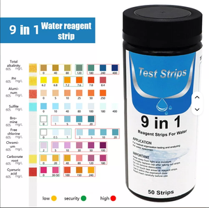 9 em 1 Piscina Portátil Água para Tiras De Teste Preciso Aquário e Fish Tank <span class=keywords><strong>pH</strong></span> Qualidade Teste de <span class=keywords><strong>pH</strong></span> para Tiras De Teste - Product Image 2