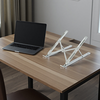 Support portable pliable en alliage métallique 2025, réglable en hauteur sur 6 positions, avec patins antidérapants en silicone, pour ordinateur portable/tablette/iPad de 10 à 17,4 pouces