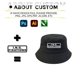 Wholesale Unisex Custom Embroidery Logo Cotton Solid Outdoor <b>Sunscreen</b> Flat Top Kids Fisherman Bucket Hat Caps - Product Image 2