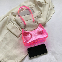 Offre Spéciale d'été Fashion Simple Clear Purse Candy Color Jelly PVC Underarm Bag Women Clear Shoulder Bags