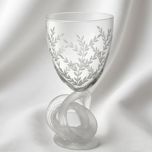 Jarrón de Vidrio Grabado Contemporáneo con Patrón de Hojas y Tallo Retorcido para Decoración del Hogar - Product Image 4