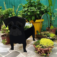 Planteur en forme de chien, Pot de fleurs, carlin, récipient pour l'intérieur et l'extérieur, décoration d'animaux, vente en gros,