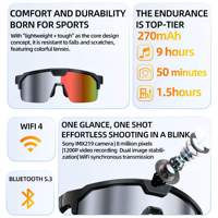 Lunettes intelligentes AI Q01 pour sports de plein air avec verres photochromiques anti-UV, 800W, photo et vidéo anti-tremblement