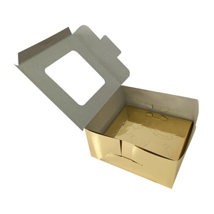 Fabricant ZY vente en gros boîte à gâteau dorée et argentée de marque avec inserts personnalisés pour mini cupcakes boîte de fête de <span class=keywords><strong>naissance</strong></span> de mariage à fenêtre supérieure - Product Image 1