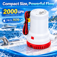 Pompe de cale marine submersible 1500GPH 2000GPH 12V 24V DC électrique pour drainage des eaux usées de bateaux et yachts