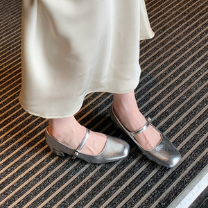 Nuevas <span class=keywords><strong>sandalias</strong></span> francesas versátiles de <span class=keywords><strong>tacón</strong></span> poco profundo para mujer con una correa, zapatos individuales de moda para primavera, verano y otoño - Product Image 6