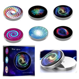Gyroscope rotatif coloré Galaxy Star en acier inoxydable, jouet de bureau personnalisé anti-stress à manivelle pour adultes et enfants - Product Image 1
