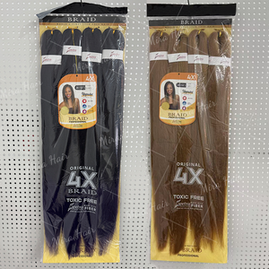 Mèches à tresser africaines en gros, pré-étirées, cheveux Afro Yaki pour tressage au crochet, thermoformables à l'eau chaude, fibres ignifuges - Product Image 4