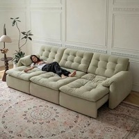 Canapé-lit moderne rétractable et pliable en tissu doux et rafraîchissant, idéal pour appartements et hôtels