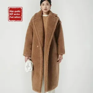 Giacca Teddy Bear Max da <span class=keywords><strong>Donna</strong></span> Inverno 2024 Giacca di Lusso di Alta Qualità Ispessita in Lana d'Alpaca e Cashmere Giacca Lunga Invernale da <span class=keywords><strong>Donna</strong></span> - Product Image 1