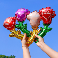 Ballon en aluminium Rose et Fleur pour la Saint-Valentin, les fiançailles, la fête des Mères, les anniversaires, Noël et Halloween - Décorations de fête - Recyclable