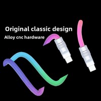 Kabel Data Transfer Pengisian Daya Ultra Cepat Tipe-C 240W Rainbow Braided Nylon dengan Konduktor Tembaga Murni yang Dapat Disesuaikan untuk iPhone 16