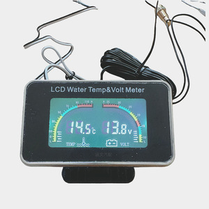 จอแสดงผล LCD วัดอุณหภูมิน้ำและแรงดันไฟฟ้า 12V 24V แบบสองจอ สำหรับรถยนต์ รุ่น By8126A - Product Image 1