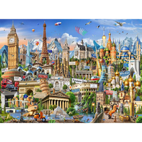 Papel Tapiz Personalizado con Diseño de Viajes por el Mundo, Collage de Lugares Famosos Globales, Mural de Montañas para Decoración de Paredes de Oficinas y Hoteles