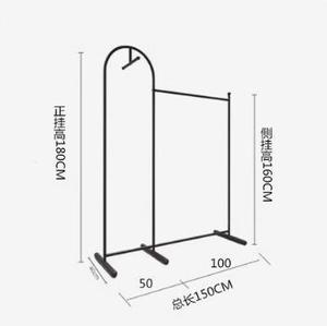 Tienda de ropa personalizada Boutique Soporte de hierro resistente Estante de ropa montado en la pared Estante de ropa de metal negro para tienda de ropa - Product Image 1