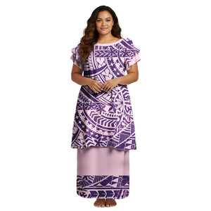 Vêtements tribaux polynésiens grande taille, robes Puletasi samoanes pour femmes, imprimé, soirée, fête, Puletasi Samoa, ensemble 2 pièces - Product Image 5