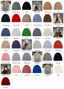 Oem New Fashion in Stock 100% Merino Wool Unisex Custom Logo Soft Thick Cashmere Knit Cuffed Warm <strong>Fleece</strong> Beanie <strong>Hat</strong> - Product Image 4