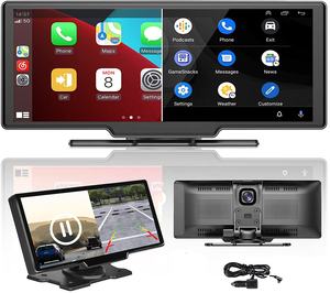 Podofo 휴대용 Carplay 화면 10.26 "자동차 라디오 스테레오 대시 캠 <span class=keywords><strong>DVR</strong></span> 안드로이드 자동 BT 자동차 비디오 레코더 모니터 전면 카메라 - Product Image 2