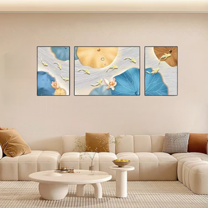 Art mural en grès exquis-Peinture de neuf poissons Golden <span class=keywords><strong>Stream</strong></span> | Décor Feng Shui - Product Image 1