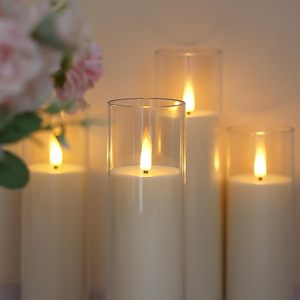 Bougies Pilier LED Sans Flamme Blanc Chaud en Plastique, Effet Flamme 3D, Télécommandées, Fonctionnant sur Piles, Scintillantes pour Mariages et Décoration Intérieure - Product Image 2