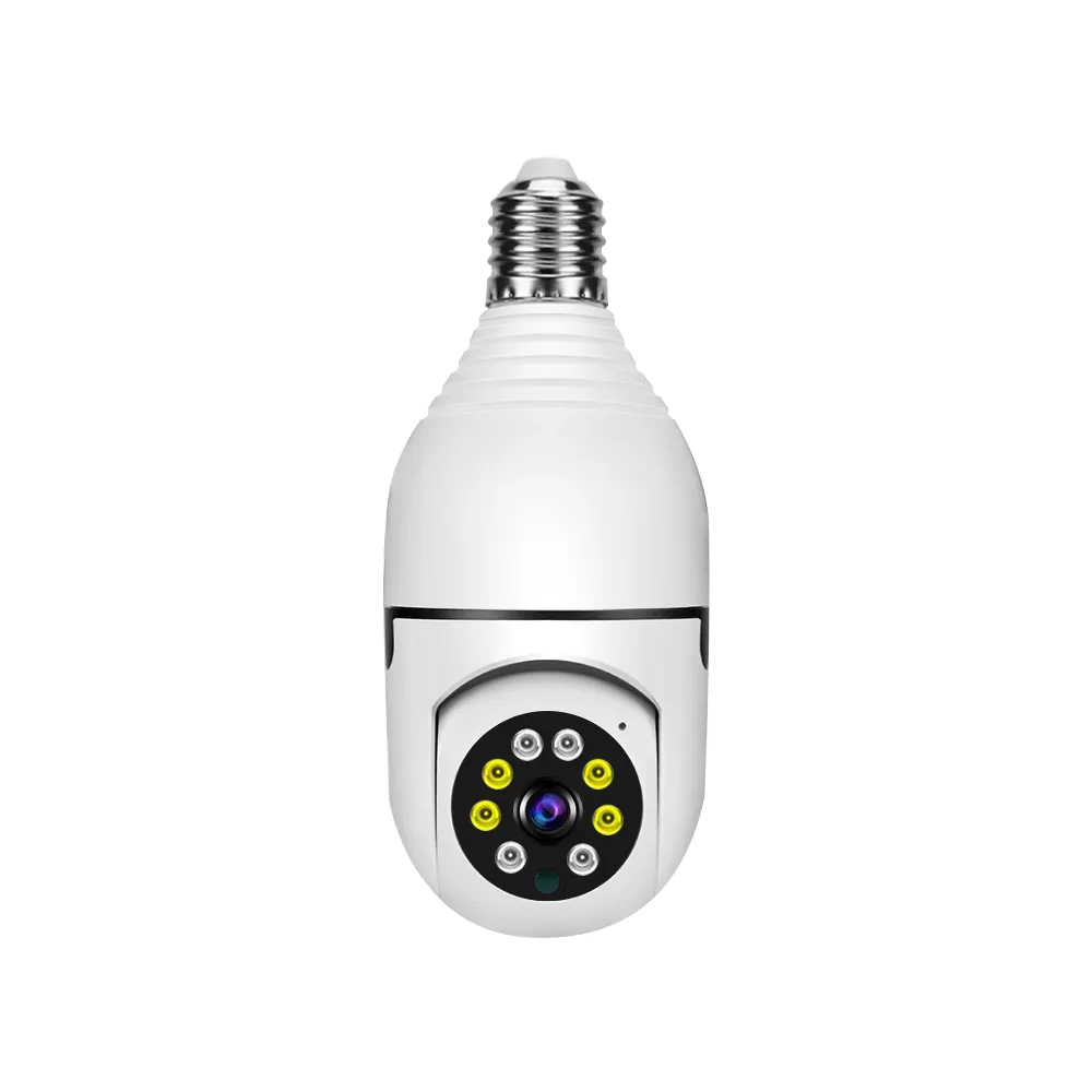 Wireless Security Night Vision Pan Tilt 360 Bulb Camera Wifi Ptz Lamp Wifi Cctv Ip Camera V380 Draadloze Camera