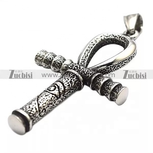 Collar con Colgante de Cruz de Acero Inoxidable con Diseño de Ankh <span class=keywords><strong>Egipcio</strong></span> <span class=keywords><strong>Copto</strong></span> Vintage Simple, Oración de la Serenidad - Product Image 4