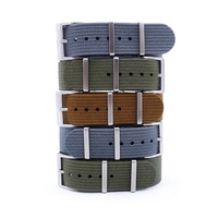 Bracelet de montre en nylon côtelé personnalisé en usine 18mm 19mm 20mm Vert 21mm 22mm Poignet 24mm Bracelet de montre