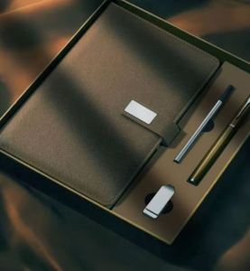 Logo Luxury Refillable Stationery Pen Notebook Gift Set Business Blue Vegan Leather Magnetic <b>Note</b> <b>Book</b> A5 Journal Box Set - Product Image 5
