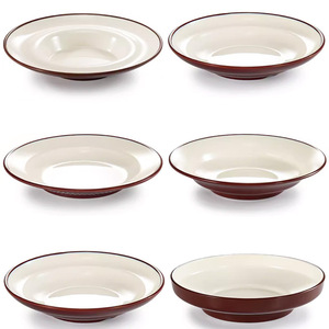 Assiette creuse en mélamine Kaberia 8,5 pouces, couleur unie, pour restaurant, soupe, pâtes, curry, usage commercial - Product Image 5