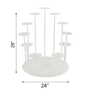Hot Sale Clear Acrylic Dessert Display Stand Multi-layer Round Tray Cupcake Serving Rack Acrylic Desktop Cake Display Stand