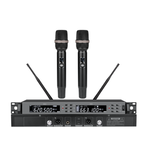 Wholesale OEM EIF HD-1100 Professional Dual Channel <b>Wireless</b> Microphone with Infrared automatic frequency matching for Stage - Product Image 1